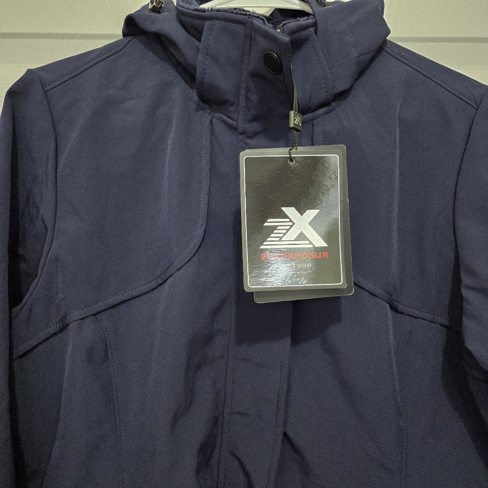 ZeroXposur women's all season Softshell Full Zip Navy Blue jacket Size Medium - Picture 3 of 14